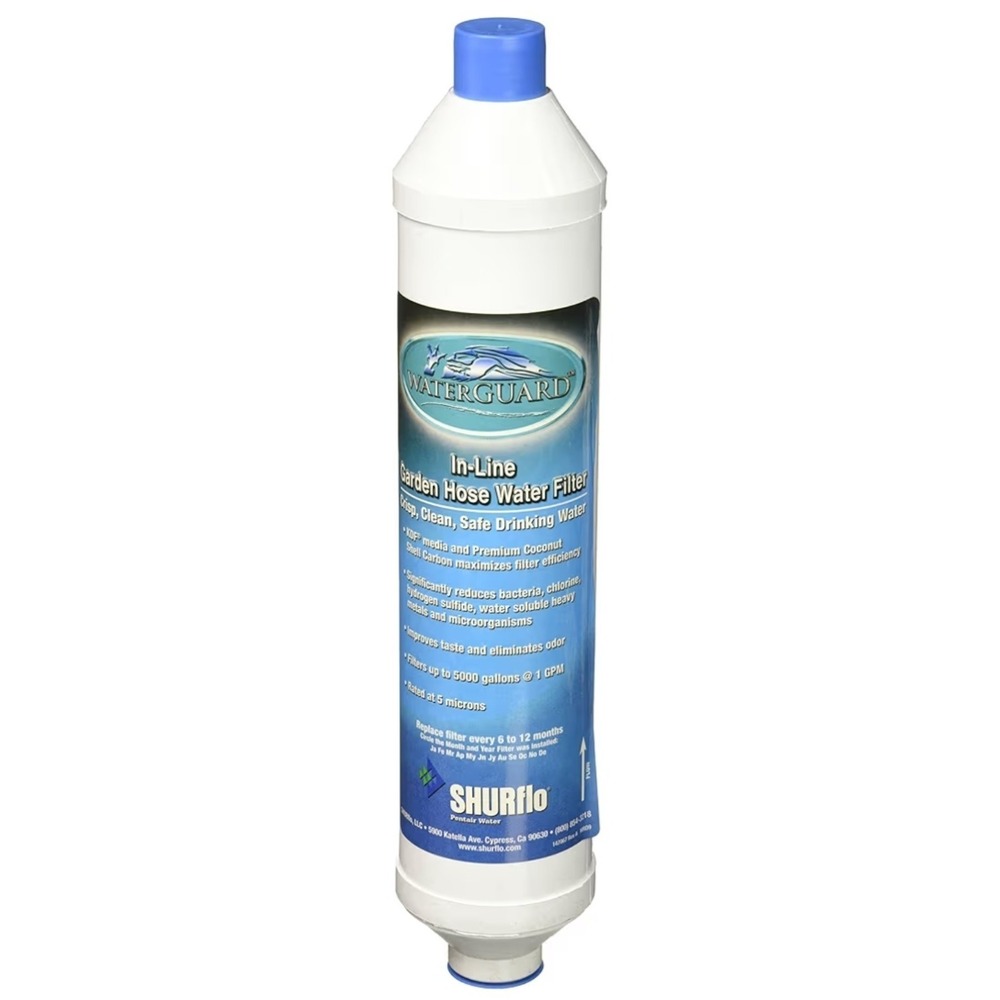 SHURflo Waterguard RV Inline Garden Hose Water Filter RV-210GH-KDF-A